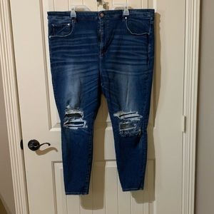 American Eagle Super Stretch Ripped Skinny Jeans - 24 Short